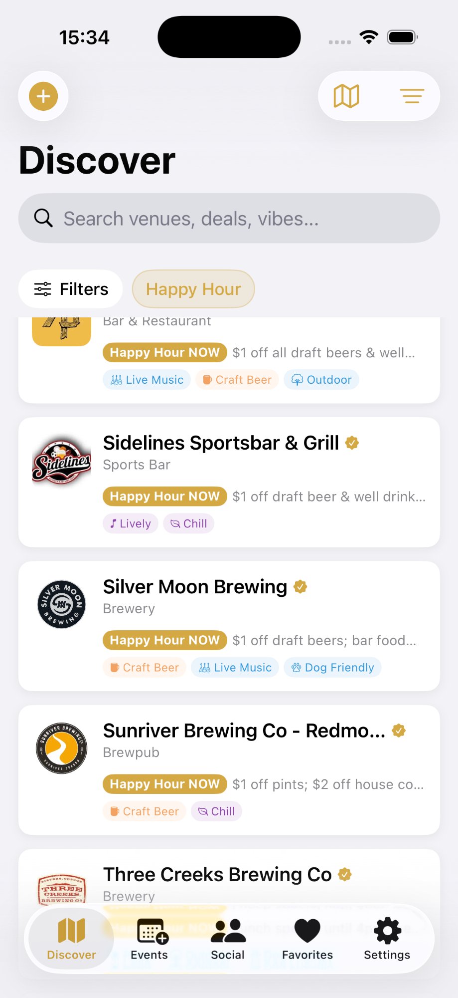 Discover — Browse Venues